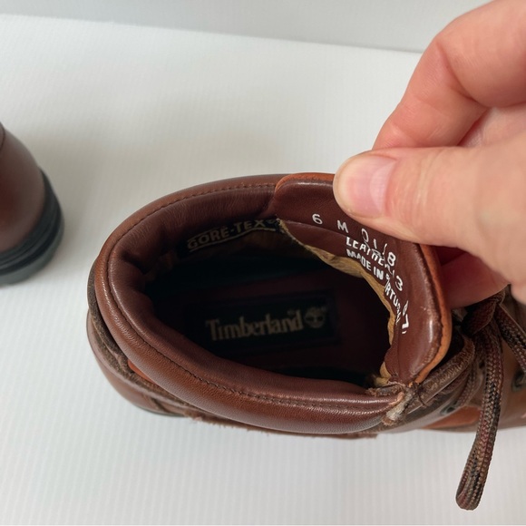 Timberland Leather Moccasin Chukka Brown Boots Women’s Sz 6 Waterproof Gore-tex - Picture 9 of 14